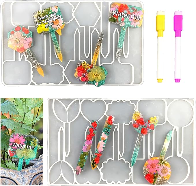 2pcs T-Shaped Silicone Plant Tag Mold Set