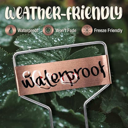 Metal Plant Labels for Garden, Pack of 25 pcs Waterproof Markers Excellent for Outdoor Use, 10"