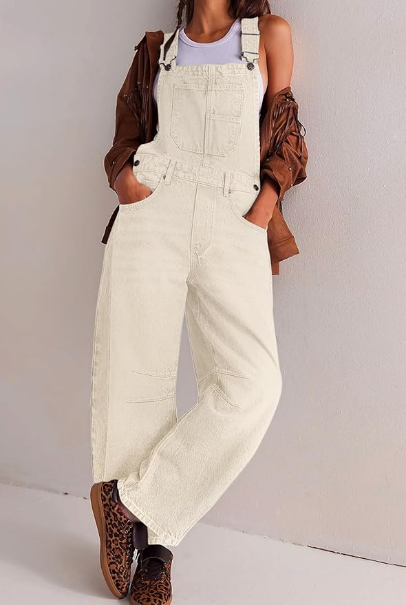 loveimgs Women Y2k Baggy Barrel Jeans Overalls Wide Leg Denim Pants Bib Overalls Jumpsuit Boyfriend Patchwork Jeans