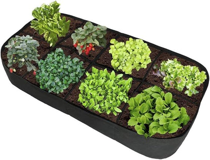Raised Garden Bed with Grow Grid,135 Gallon Elevated Flower Vegetables Bed Planter Box,Planting Container,Plant Root Pouch Pots,Garden Tub
