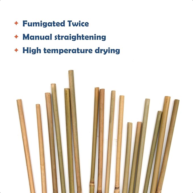 Bamboo Stakes 58 Inch (Approx 5FT) Garden Stakes Plant Stakes for Outdoor Climbing Plants Poles Sticks Support Tomatoes 20 Pack