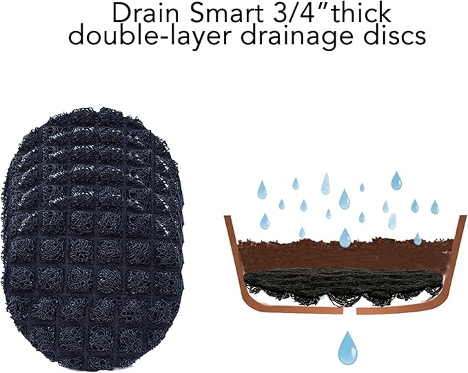 3D Mesh Planter Pot Drainage Insert Disc – Made in USA – Keeps Soil in, Lets Water Drain Out – Cleaner, Lighter Alternative to Gravel for Indoor & Outdoor Planters (12" – 2 Pack)