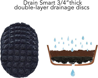 3D Mesh Planter Pot Drainage Insert Disc – Made in USA – Keeps Soil in, Lets Water Drain Out – Cleaner, Lighter Alternative to Gravel for Indoor & Outdoor Planters (9" – 2 Pack)