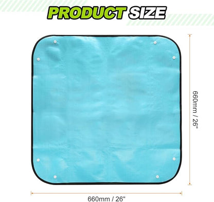 HARFINGTON 3pcs Repotting Mat 26" x 26" PE Cloth Waterproof Plant Repotting Mat Foldable Portable Gardening Potting Tray with Plastic Buckle for Indoor Plant Change Soil Watering, Blue