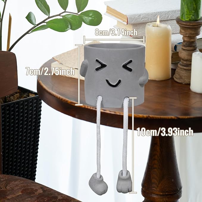 Uguisu 1 Pcs Cute Plant Pot, Small Planter, Succulent Planter, Flower Pot, Office, Room, Shelf, Table Decoration Planter - Squint(Plants not Included)