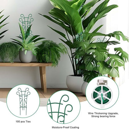 Plant Trellis for Potted Plants 4 Pack Stackable Indoor Outdoor Climbing Houseplant Support with Garden Wire for Pothos Hoya Ivy Flower