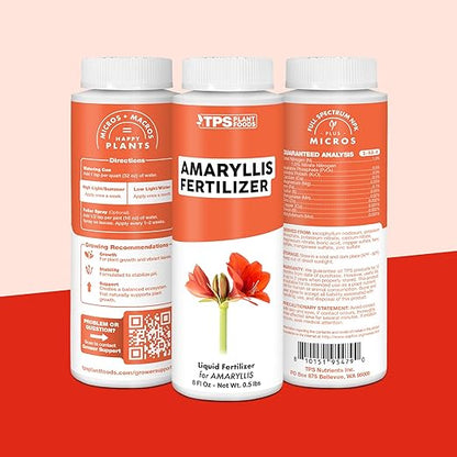 Amaryllis Fertilizer for Amaryllis Bulbs, Great for Amaryllis Bulbs in Vase or for Planting, Liquid Fertilizer by TPS Plant Foods, 32oz (1Quart)