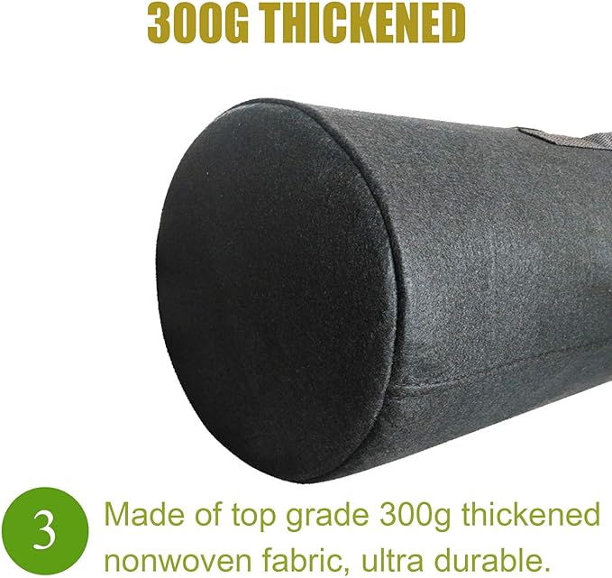 10-Pack 10 Gallon Plant Grow Bags, Heavy Duty 300G Thickened Non-Woven Aeration Fabric Pots with Reinforced Handles