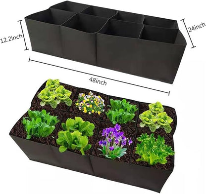 Fabric Garden Bed, 3 x 6 Feet, 8 Grid Planter Box, 128 Gallon Raised Bed for Vegetables and Flowers