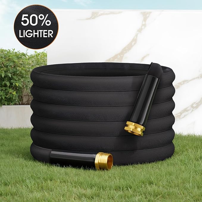 2025 Upgraded 75FT Non-Expanding Garden Hose, Lightweight, Flexible Ultra-Light Water Hose, Burst-Resistant, Lead-Free, Anti-Kink, High-Pressure