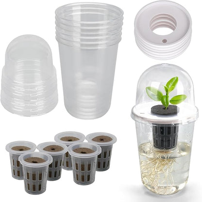 Clear Hydroponic Nursery Kit, Transparent Plant Starter Hydroponic Pots for Seed Starting, Hydroponic System for Nursery