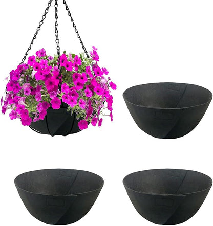 4 Pack 12 Inch Fabric Planter Basket Liner- Felt Flower Pot Liners Replacement Coco Fiber Liner for Hanging Basket Flowers Round Hanging Basket Liners Prevent Birds from Nesting