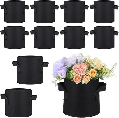 10 Pack Aquatic Plant Pots for Pond, Reusable Fabric Aquatic Plant Pots, Breathable Pond Plants Basket Grow Bags with Handles for Bog Plants, Water Lily, Lotus, Flower