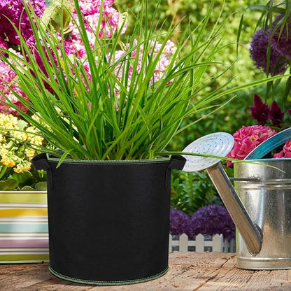 GANAZONO 6Pcs 4 Gallon Plant Grow Bags Breathable Felt Non-Woven Aeration Fabric Plant Grow Pots for Nursery Vegetable Flower Grow with Handles