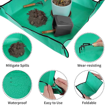 Azureblue 2 Pcs Plant Repotting Mat for Indoor Plants Potting Soil Mix, Waterproof Plant Repotting/Potting Tray