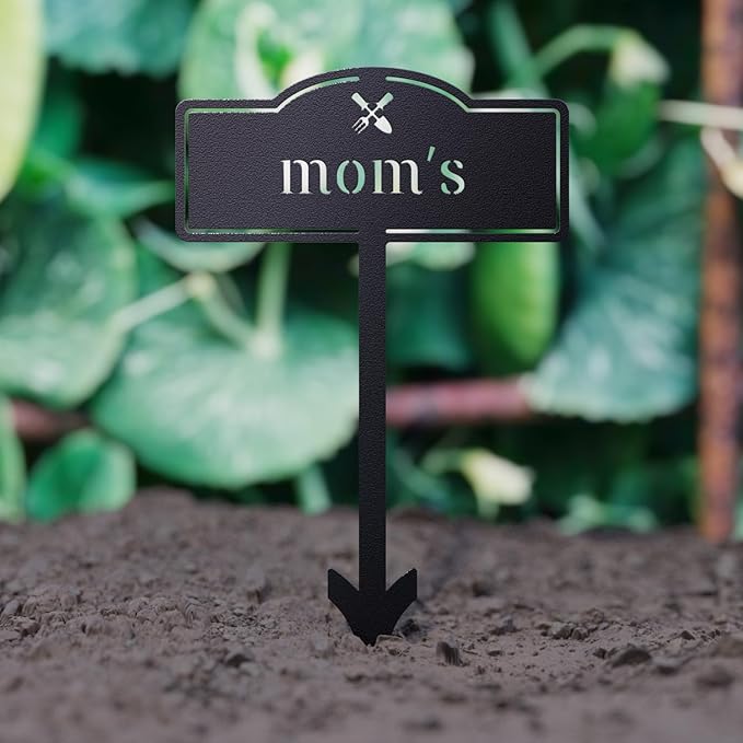Garden Markers, 4 Pcs Customizable Plant Labels for Herb Garden & Vegetables, Metal Decorative Outdoor Stakes, Seed & Plant Markers for Farmhouse/Greenhouse