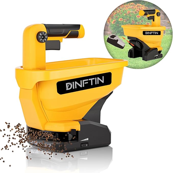 Battery Operated Spreader Compatible for Dewalt 20V/60V Li-ion Battery, Seed Spreader Handheld Available Year-Round, Grass Seeds, Rock Salt and De-icer Out-Doors (Battery not Included)