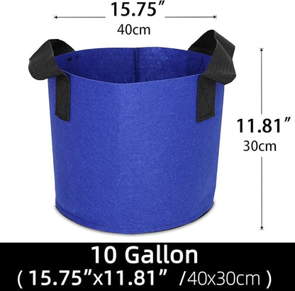 Grow Bags,Growing Pot Bags Garden Grow Bag Indoor Outdoor Fabric Aeration Plant Pot Container Flower Vegetable Pouch (Dark Blue,10Gallon)