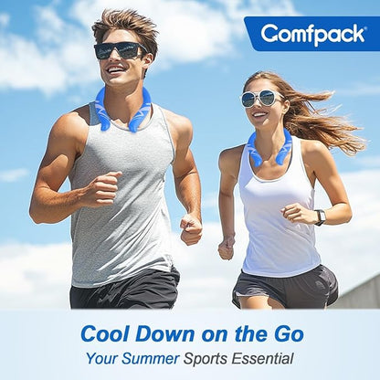 2PCS Neck Cooling Tube, Reusable Neck Ice Ring Wearable Body Cooler for Hot Weather Hands Free Cold Pack for Outdoor Sports, Workers, Relief for Hot Flashes