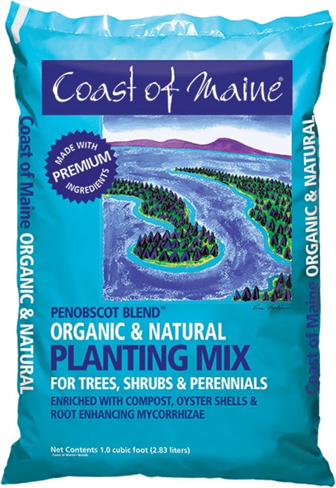 Coast of Maine Penobscot Blend, 1 cu ft (Pack of 4) Organic and Natural Planting Mix for Trees, Shrubs and Perennials