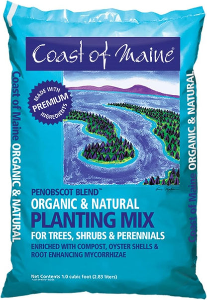Coast of Maine Penobscot Blend, 1 cu ft (Pack of 4) Organic and Natural Planting Mix for Trees, Shrubs and Perennials