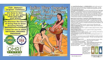 OMRI Listed Organic, Hydrolyzed Liquid Fish Fertilizer, 1 Quart / 36 ounces net wt.