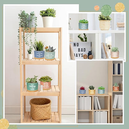 10 Pcs Positive Affirmation Gift Succulent Pots Mental Health Succulent Pots Gifts Inspirational Gifts Encouragement Ceramic Pot Small Succulent Flower Pots for Coworkers Friends Teacher Employee