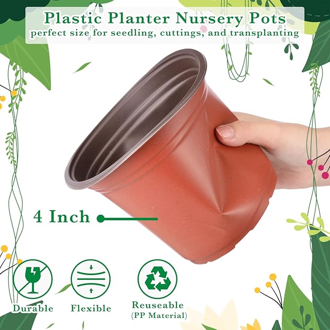 Hushee 1500 Pcs Plastic Plants Nursery Pots - Seed Starting and Seedling Planters With Drainage Holes for Indoor Outdoor Flower Transplanting