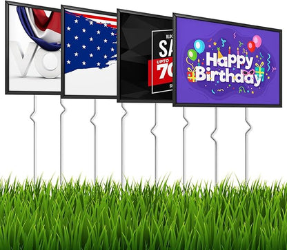 Yard Sign Stakes - 12 Pack Heavy Duty Metal Wire Stakes for Garden Lawn Signs 13'' Alternative to H Frame Stakes for Corrugated Plastic Yard Signs Holder