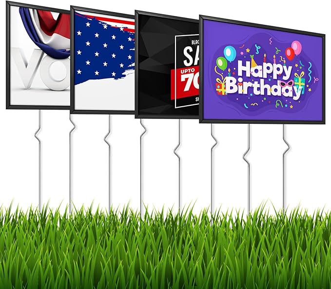 Yard Sign Stakes - 56 Pack Heavy Duty Metal Wire Stakes for Garden Lawn Signs 13'' Alternative to H Frame Stakes for Corrugated Plastic Yard Signs Holder