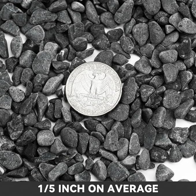 Onlyfire 5 lb Gray Bean Pebbles,1/5" Natural Decorative River Rocks for Plants, Vases, Aquarium, Succulents and Outdoor Garden Landscaping