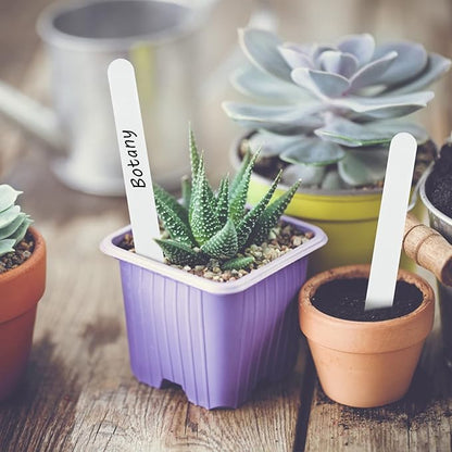 Plastic Plant Labels,100 PCS 6 Inch Plant Tags,Vegetable Gardening Tags,Seed Labels,Nursery Plant Markers and Labels,Plant Label Stakes with Permanet Marking Pen Plant Markers for Outdoor Indoor