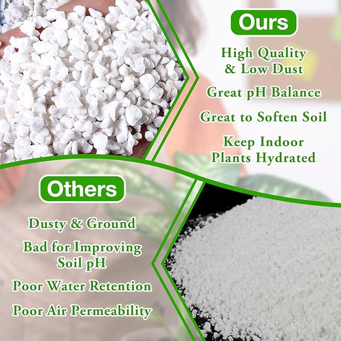 Halatool Soil Amendment 4QT Perlite for Plants Gardening Indoor Natural Potting Soil Mix Additive for Holding Moisture Aeration Drainage