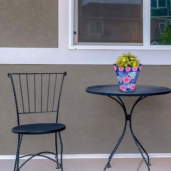 Briarwood Lane Pink and Blue Tropical Small Planter