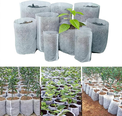 100PCS Plant Grow Bags, Non-Woven Plant Nursery Bags Fabric Seedling Pots for Garden