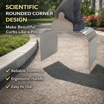 Landscape Curb Trowel Edger, Curb It Yourself, Curb and Gutter Shape Maker, Concrete Curb Trowel, Rectangular trimmer - 4" x 6" x 4" (Rectangular Curb It Yourself)