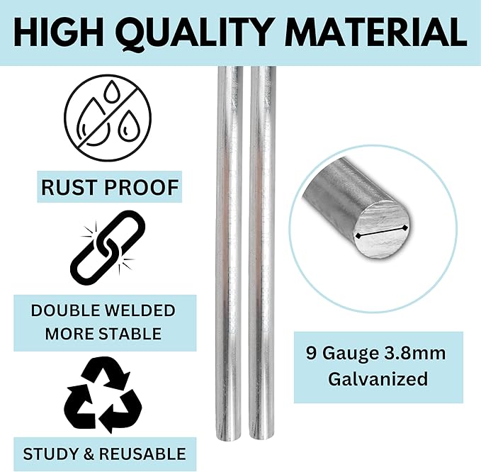 Tacmaster Wire Metal Yard and Sign H Stakes – Durable Blank Lawn Sign Posts for 4mm Corrugated Panels, Real Estate Signs, Waterproof and Wind Resistant, Ideal for Outdoor Use, 17"x7" – 25 Pack