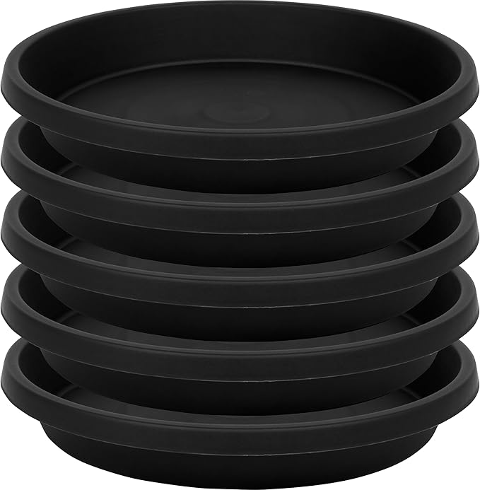 5 Pack Plant Saucer 10 Inch, Plastic Plant Saucers for Indoors, Drip Trays for Potted Plants, Flower Pot Saucers, Plant Trays for Pots, Plant Water Catcher Tray