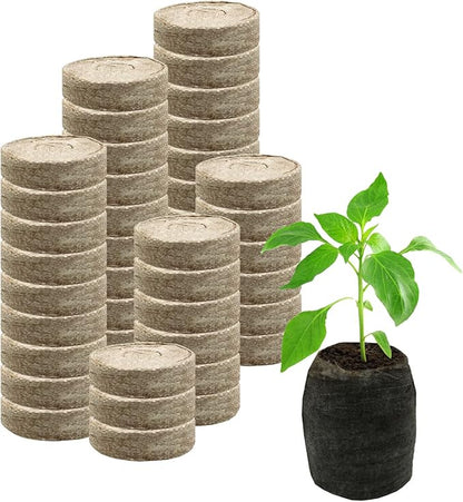 56 Pcs 30mm Peat Pellets Seed Starter Soil,Peat Pellet Fiber Soil, Seed Starter Peat Pellets Pods for Seedlings,Garden Planting Herb Flower Vegetables,Easy to Transplant and Planted