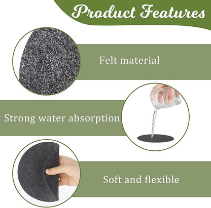 Plant Coaster Mat, 6PCS 3 Sizes Round Felt Plant Saucers for Indoors Plant Reversible Absorbent Waterproof Fabric Plant Pot Saucers for Gardening Outdoor Pots, DIY Craft Supplies(4”, 6”, 8”)