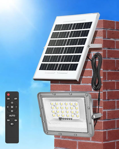 Dusk to Dawn Flood Lights Outdoor,2000 Lumen LED Security Motion Sensor Light with Remote Control for Outside,6500K Bright Illumination,Solar Rechargeable Lights for Porch, Yard,Garden, Wall (5000MAH)