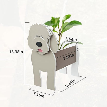 Golden Dou Dog Planter, Cute Animal Shape Flower Planters, Plant Pots for Indoor/Outdoor Garden Decor, Unique Gifts/Souvenirs for Pet Lovers