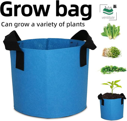 Grow Bags,Growing Pot Bags Garden Grow Bag Indoor Outdoor Fabric Aeration Plant Pot Container Flower Vegetable Pouch (Sky Blue,17Gallon)