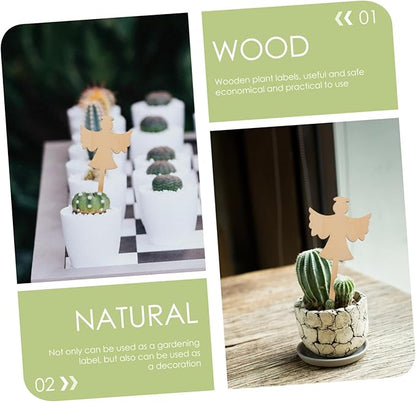 EXCEART 10pcs Wooden Plant Labels Garden Tags for Flower Identification Plant Distinguishing for Gardening Decoration Easy Name Display