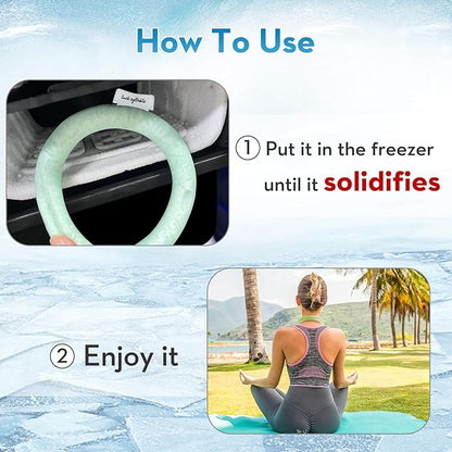 2PCS Neck CoolingTube with Insulated Bag, Reusable Ice Coolers Wearable Body CoolingProducts, Neck Coolers for HotWeather (Green*2)