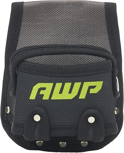 AWP Tape Measure Pouch with Metal Belt Clip and Tunnel Loop, Tool Belt Accessory