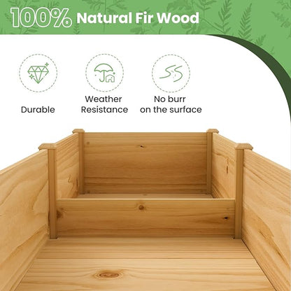 DoCred Raised Garden Bed, 70.9" x 22.8" x 31.5" Large Elevated Wooden Horticulture Planter Box with Wood Legs Standing Growing Bed Planter for Gardening, Balcony, Backyard, Patio