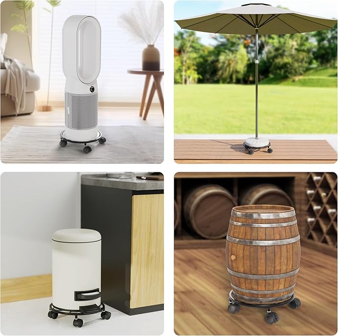 2 Pack Rolling Plant Stands with Wheels - 10.24" Plant Caddy, 360 °Rotatable and Lockable Plant Rollers, 80LB Weight Capacity, Plant Tray with Casters for Indoor Outdoor Wine Cellar.