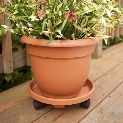 Bloem Ariana Pot Planter: 16" - Terra Cotta - Durable Resin Pot, For Indoor and Outdoor Use, Gardening, Self Watering Disk Included, 6 Gallon Capacity
