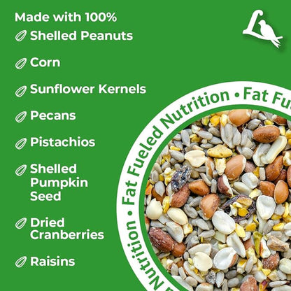 Lyric Woodpecker Wild Bird Seed for Outside Feeders, Shelled, No Waste Bird Seed with Nuts & Dried Fruit, 20 lb Bag